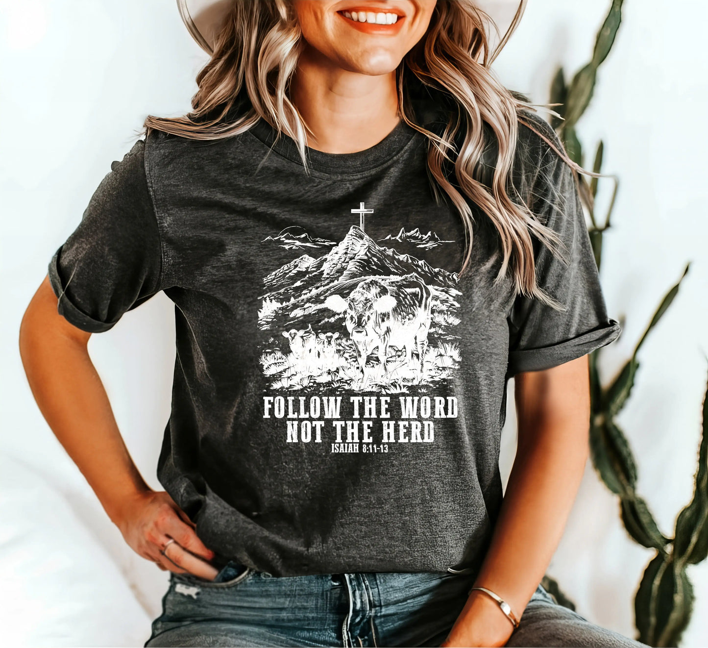 Follow The Word Not The Herd,Western Shirt,Country Shirt,Christian Shirt