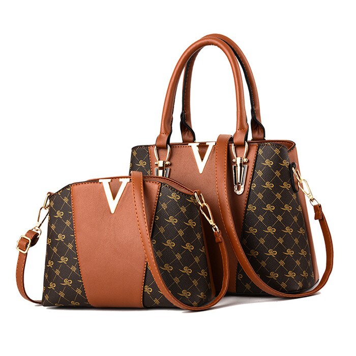 Women's 2-Piece Leather Handbag Set