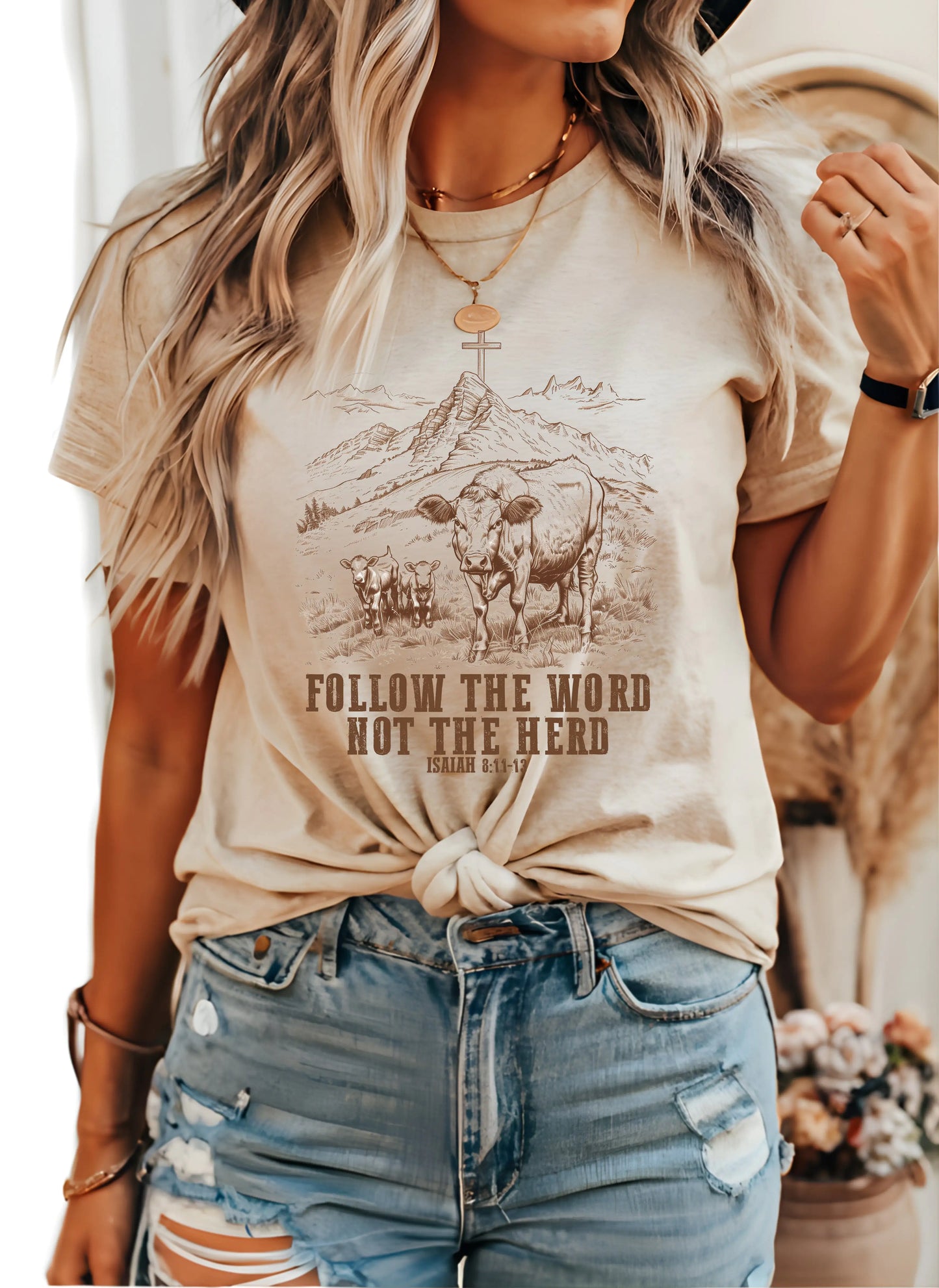 Follow The Word Not The Herd,Western Shirt,Country Shirt,Christian Shirt