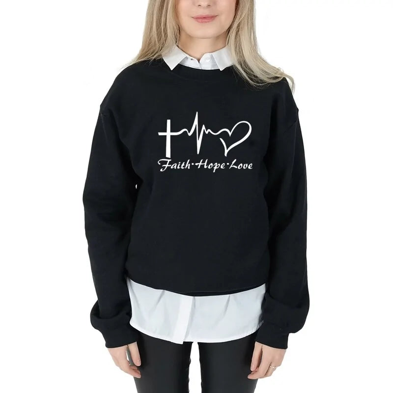 Faith, Hope, & Love Letter Christian Sweatshirt