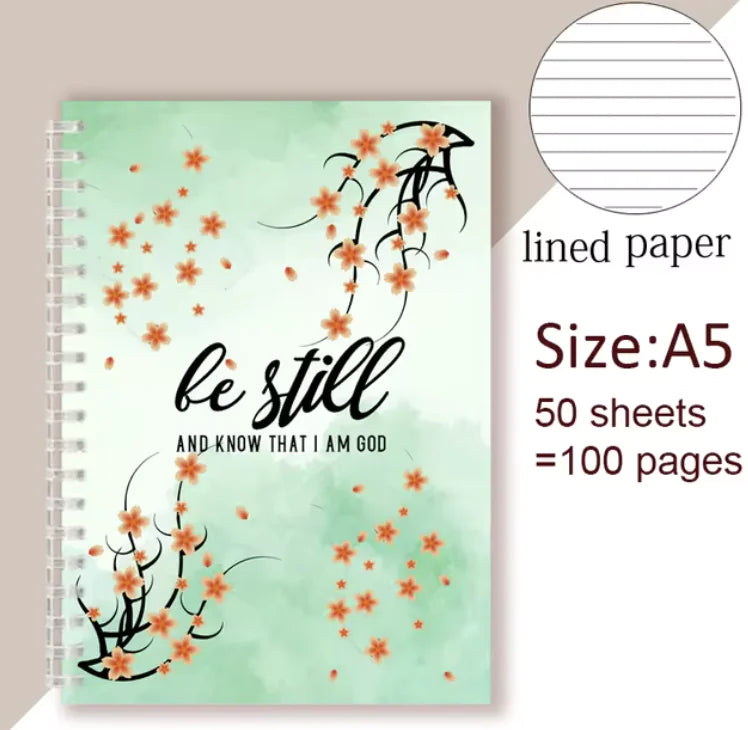 Be Still and Know That I Am God - Christian Spiral Notebook with Psalm 46:10 Quote