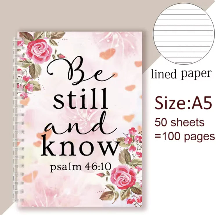 Be Still and Know That I Am God - Christian Spiral Notebook with Psalm 46:10 Quote