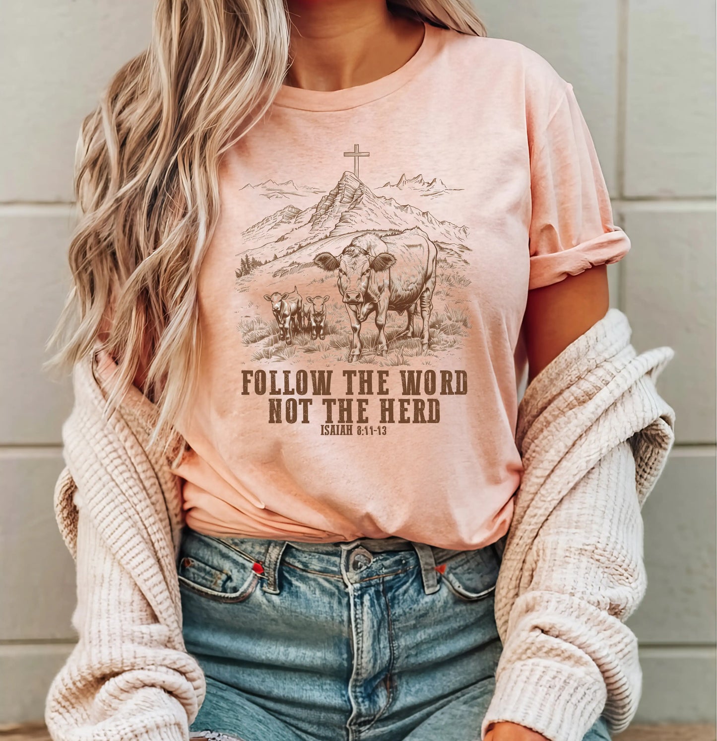 Follow The Word Not The Herd,Western Shirt,Country Shirt,Christian Shirt