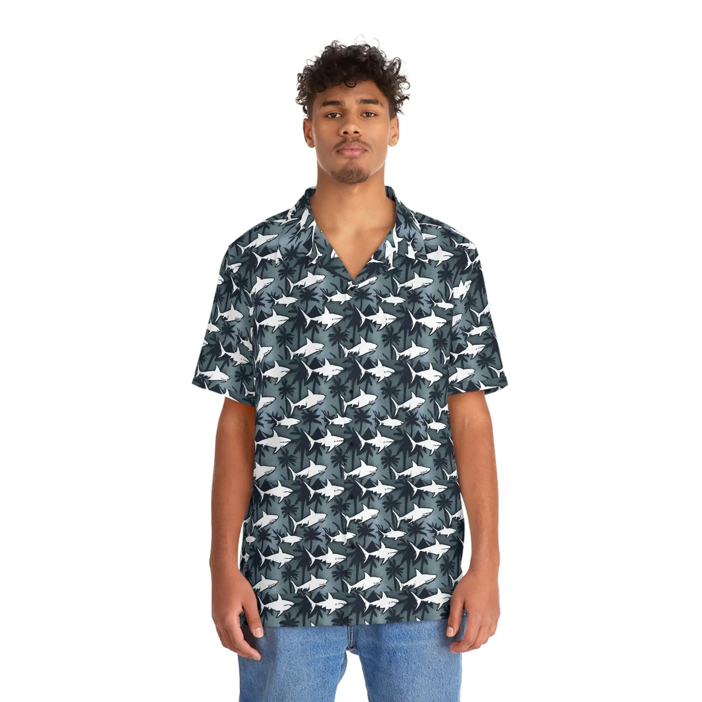 Men's Tropical Shark Night Hawaiian Shirt