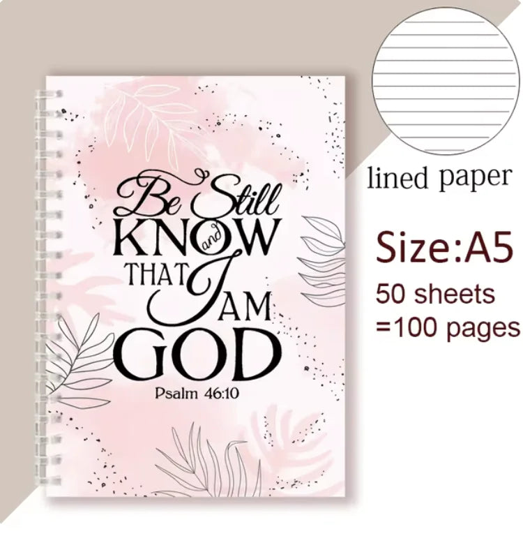 Be Still and Know That I Am God - Christian Spiral Notebook with Psalm 46:10 Quote